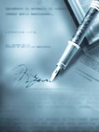 Signing a will document.  It's important that you have the counsel of an attorney when you sign.